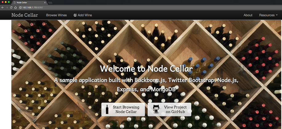 Nodecellar home page