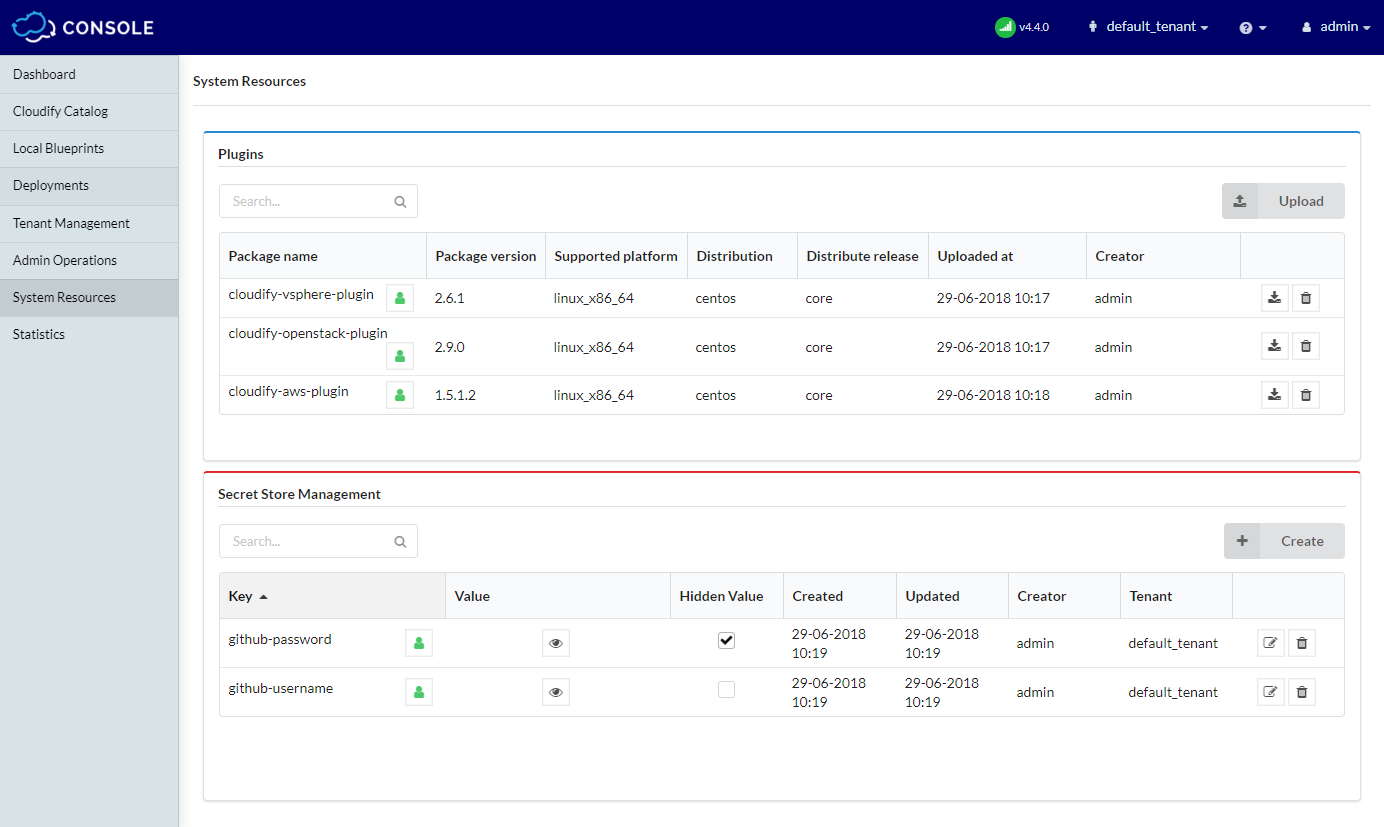 System Resources Page