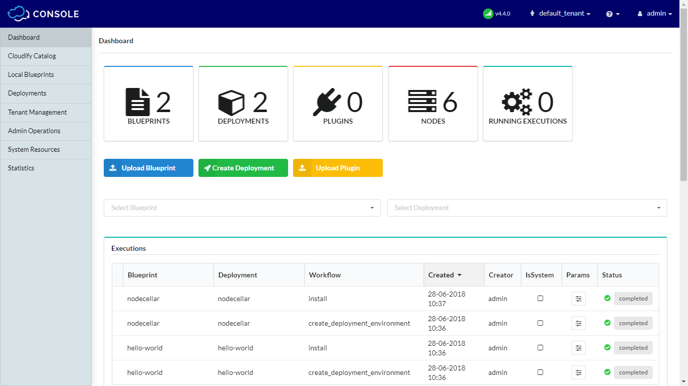 Dashboard page