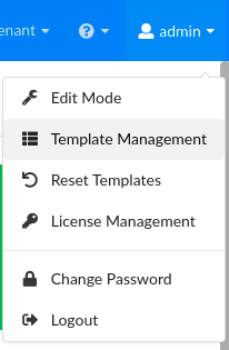 Template Management - menu