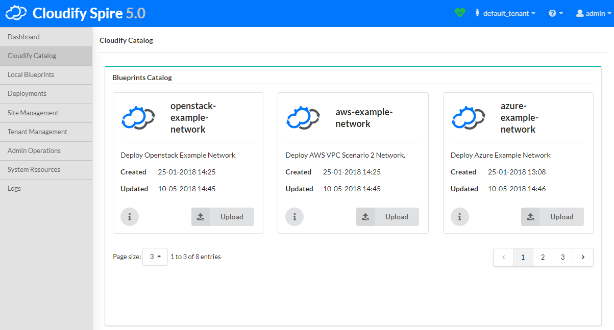 Upload from Blueprint Catalog