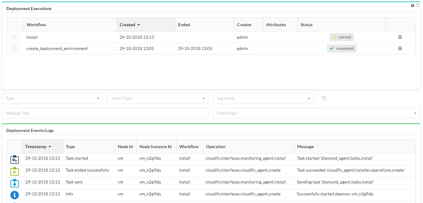 Deployment Install Progress
