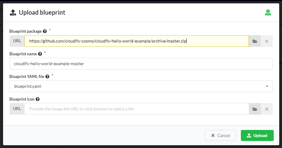 Upload blueprint from URL