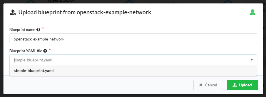 Local Blueprints - Upload yaml