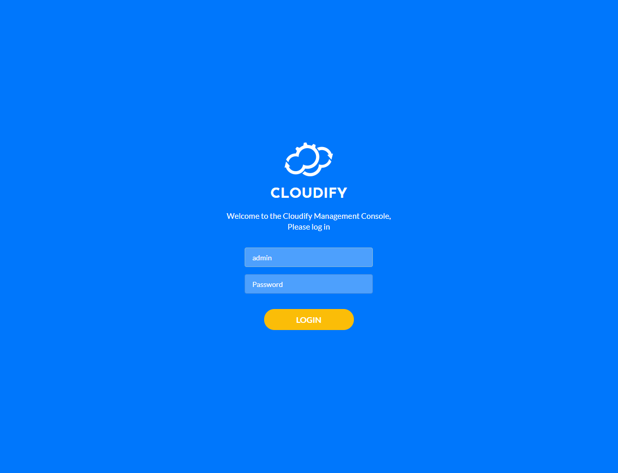 Cloudify Console login
