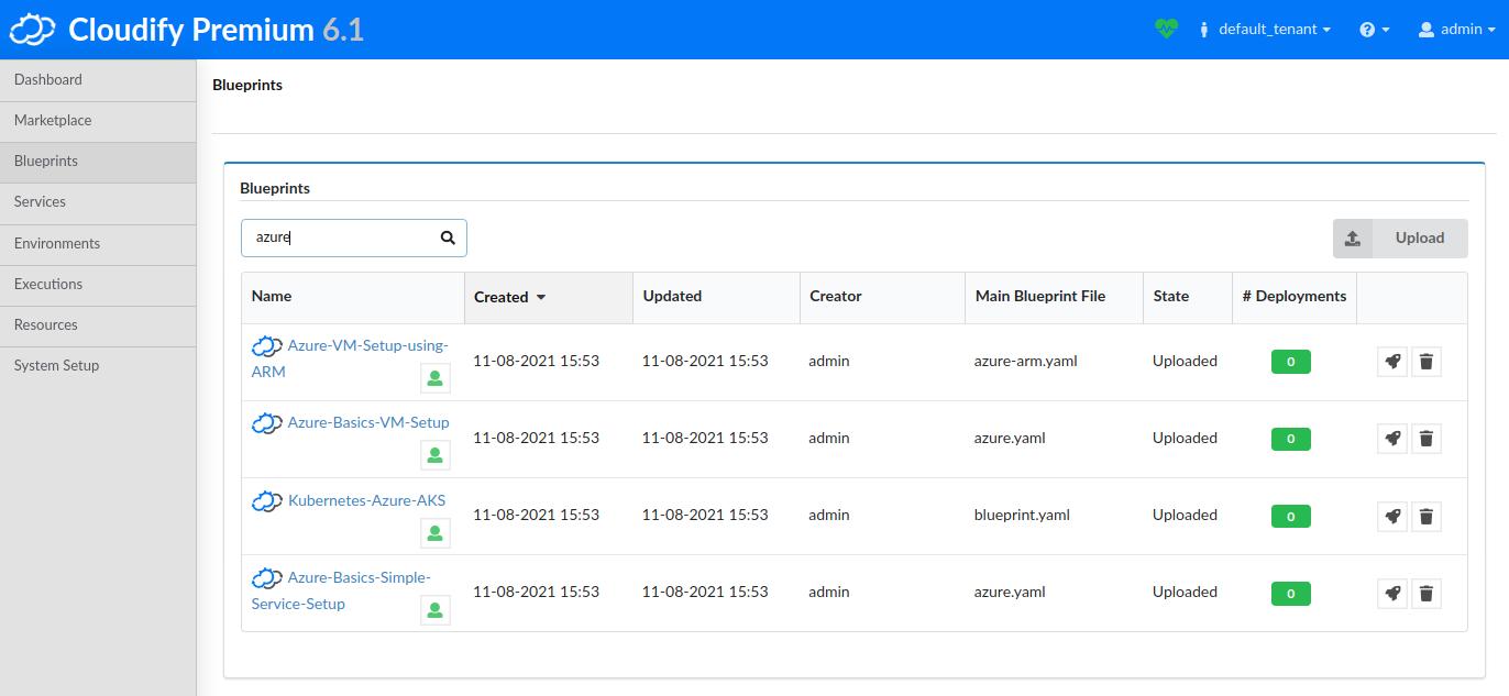 Azure list blueprints