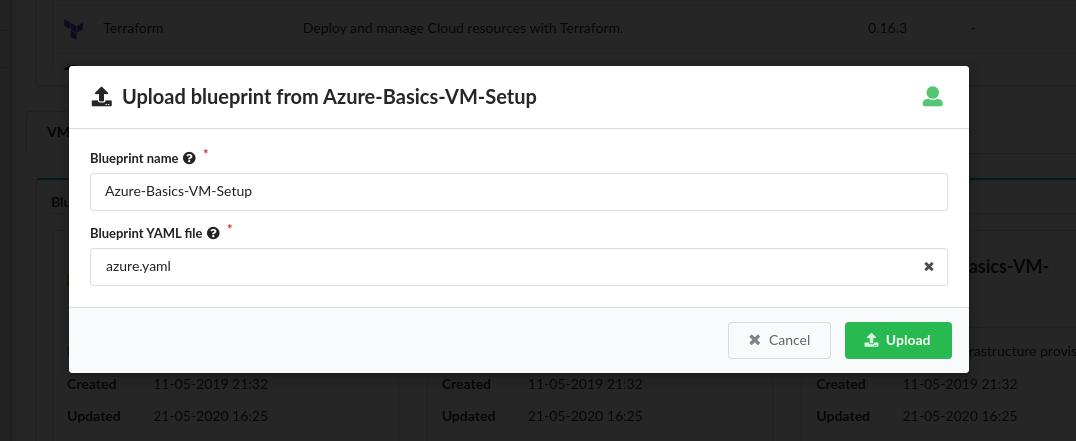 Azure import blueprint