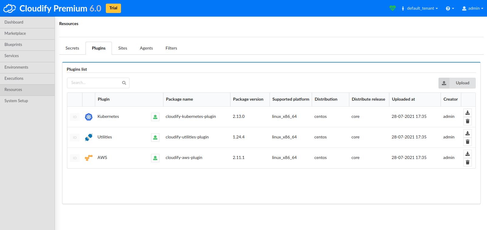 Required plugins for this example