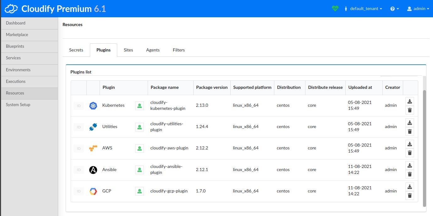 Required plugins for this example